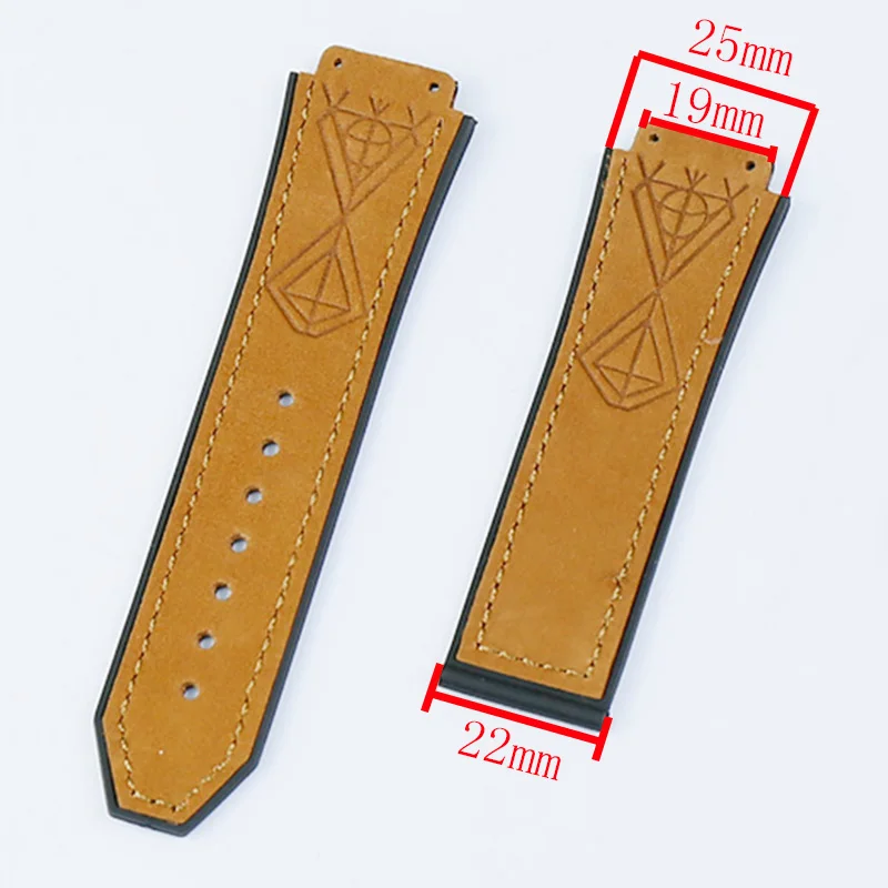 Watch accessories men's rubber strap for Hublot 25* 19mm matte leather strap series 22mm buckle ladies silicone sports strap