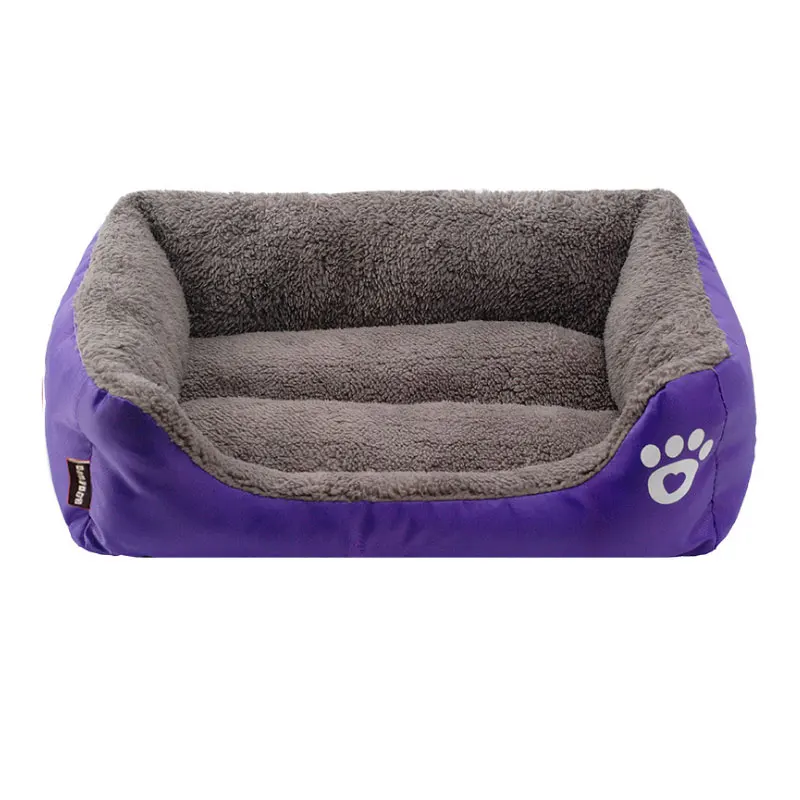Собачья кровать для маленьких средних и больших собак домик для питомца, Конура, водонепроницаемая мягкая теплая домашняя кровать для кошек и собак, 11 цветов, S-3XL - Цвет: Фиолетовый