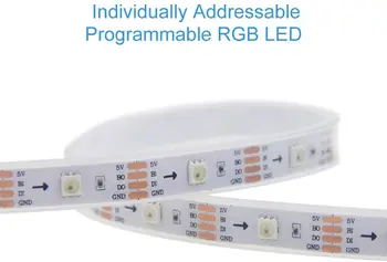 

16.4ft WS2813 Upgraded WS2812B Individually Addressable Programmable RGB LED Strip Light 5m 150 Pixels Signal Break-Point Contin