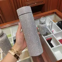 

Creative Diamond Thermos Bottle Stainless Steel Vacuum Flask Water Bottle Temperature Display Coffee Thermos Cup Gift for Adult