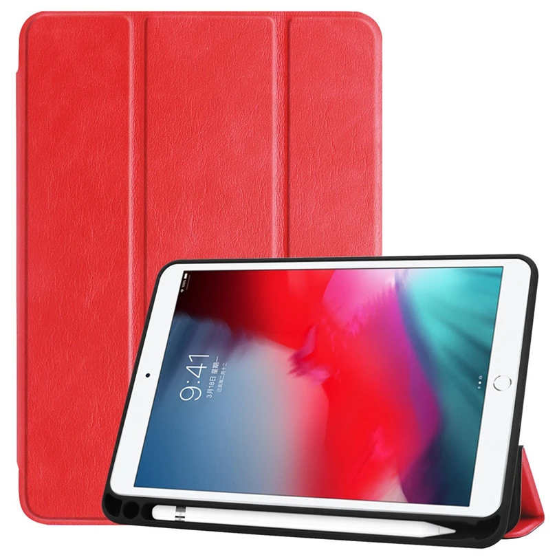 Красный Чехол для нового iPad mini 5 7,9 дюйма с держателем для карандашей смарт-кожаный силиконовый для iPad mini 4 Funda Auto Wake/Sleep A20 - Цвет: Красный