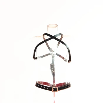 Metal Butt Plug Anal Hook Set With Handcuffs Belt Leather BDSM Bondage Harness Back Pack Chest Restraint 3