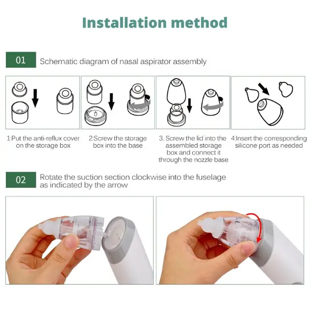 Nasal Aspirator Rechargeable Electric Nasal Aspirator Three-speed Suction With Music And Light Baby Clean Nose Baby Health Care 6