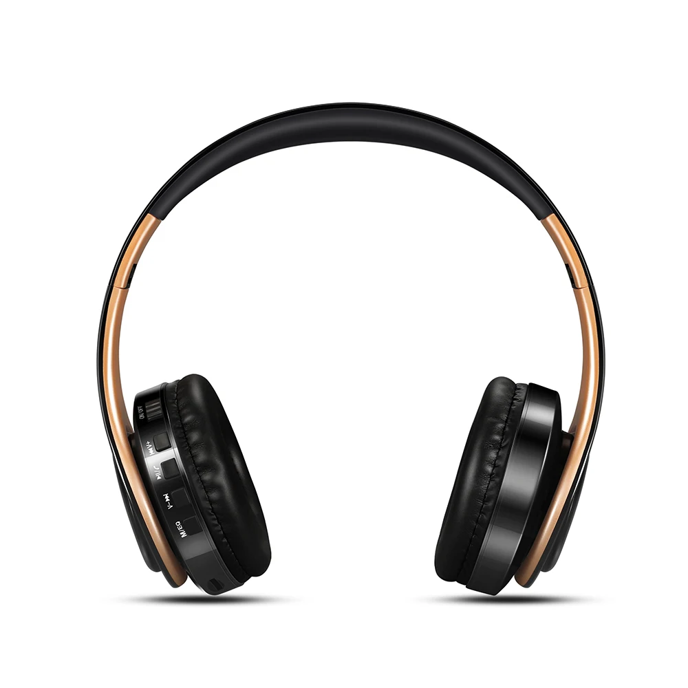 Men Gift Gold Wireless Headphones Bluetooth Earphone Stero Headset with Build in MIC with 3 5mm Jack for Xiaomi Samsung IPHONE