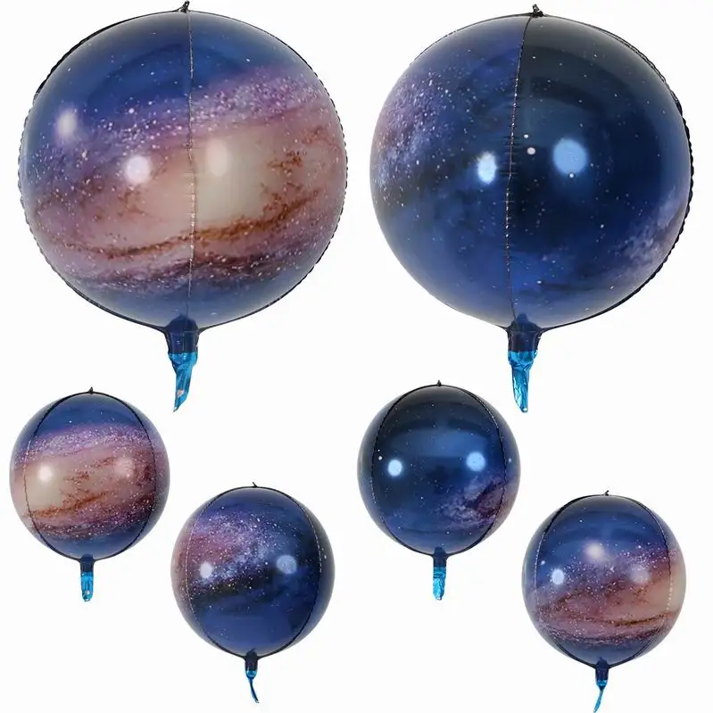 22 inch 4D Round Space Earth Dawn Starry Sky Aluminum Foil Balloon Wedding Decoration Birthday Party Helium Ballon Supplies - Цвет: 1