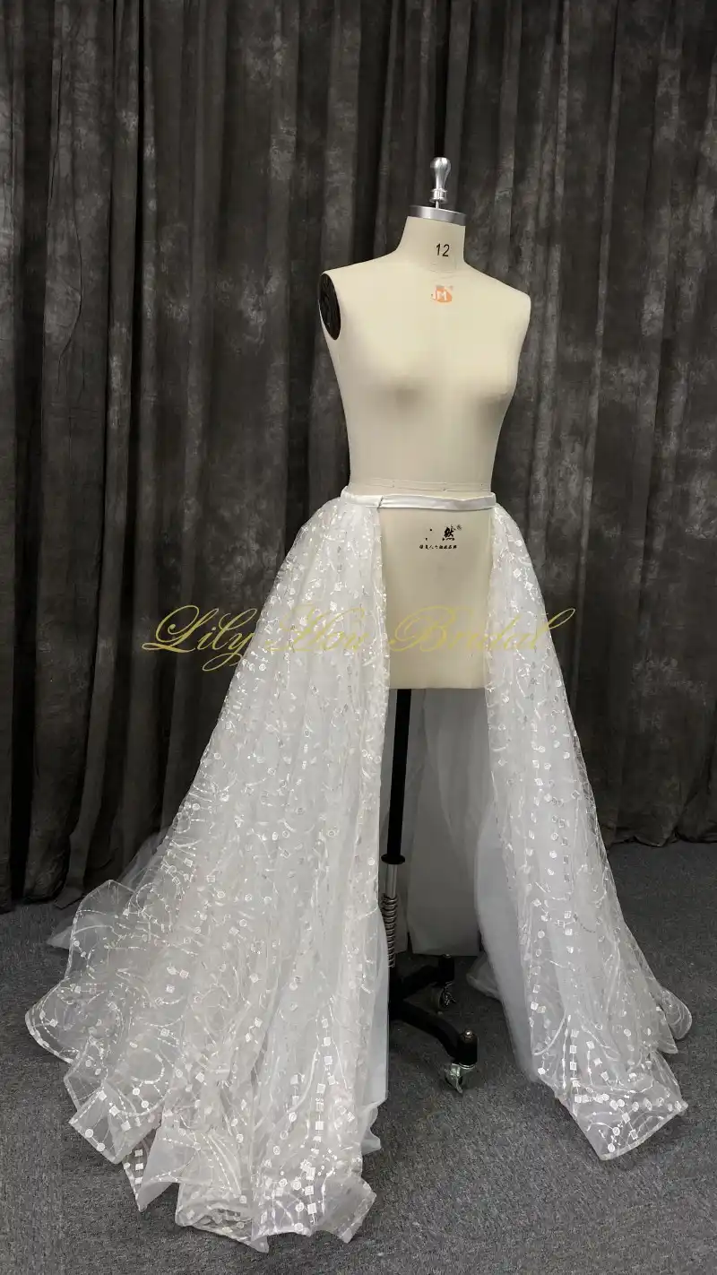 detachable wedding overskirt