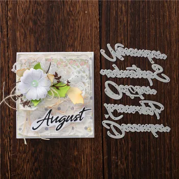 

YaMinSanNiO 12 Pcs/lot Word Frame Month Metal Cutting Dies Scrapbooking Die Cuts Card Making Embossing Craft Template New 2020