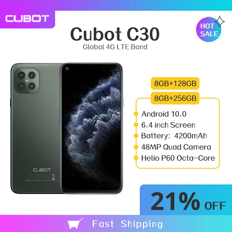 Cubot C30 смартфон с 5 5-дюймовым дисплеем ОЗУ 8 Гб ПЗУ 128/256 ГБ Android 10 | Мобильные