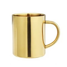 1* кофейная чашка из нержавеющей стали с двойными стенками кофейная кружка чашка для питья стакан для напитков 450 мл розовое золото, золото