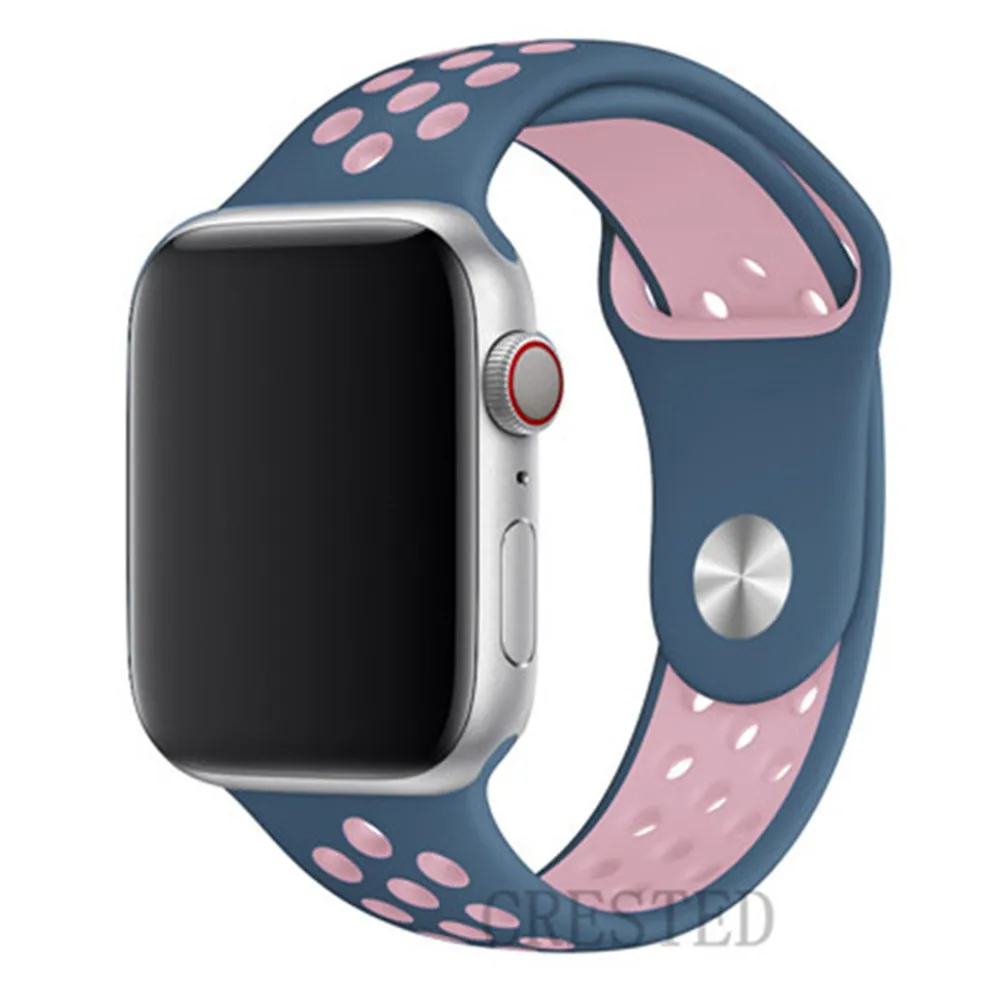 blue pink 12 Спортивный ремешок для apple watch band 44 мм/40 мм apple watch 5 4 3 band iwatch band 5 42 мм/38 мм correa браслет ремень аксессуары для часов - Цвет ремешка: blue pink 12