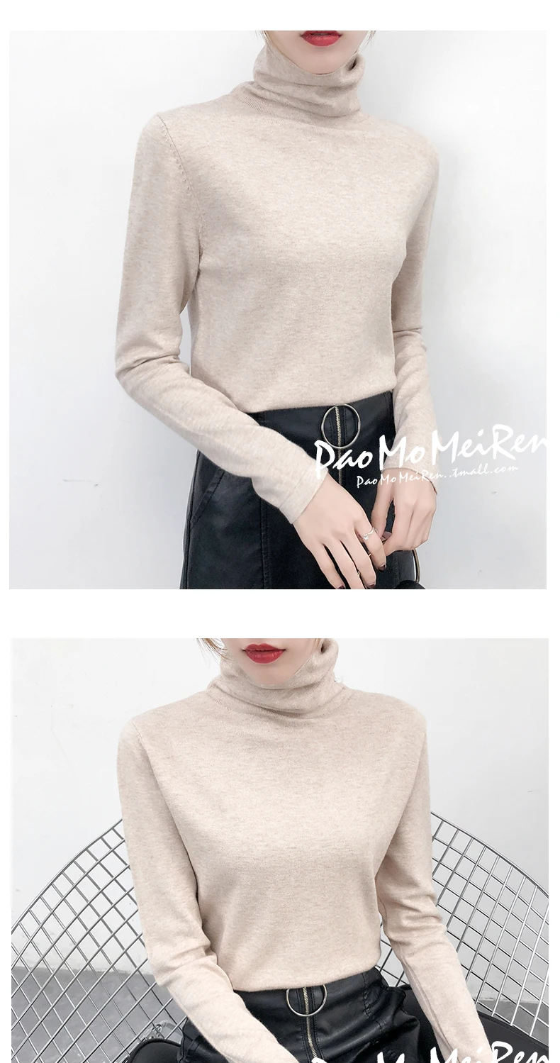 Pullover Sale Ladies Wear Long-sleeved Autumn And Winter New Style Of Ocean Air Reactor Collar Skinny Knitted Bottom Shirt