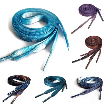 

New Design Planet Series Shoelace Fashion Sport DIY Flat Cotton Shoe Laces For Sneakers One Pair New 120CM-160CM Shoelaces Green
