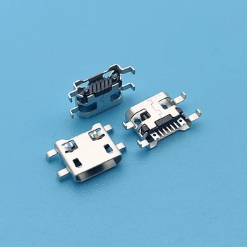 

50PCS Micro USB Connector Dock Jack Female 5Pin plate 0.72mm Tail Charging Port Socket For Moblie phone or Digital production