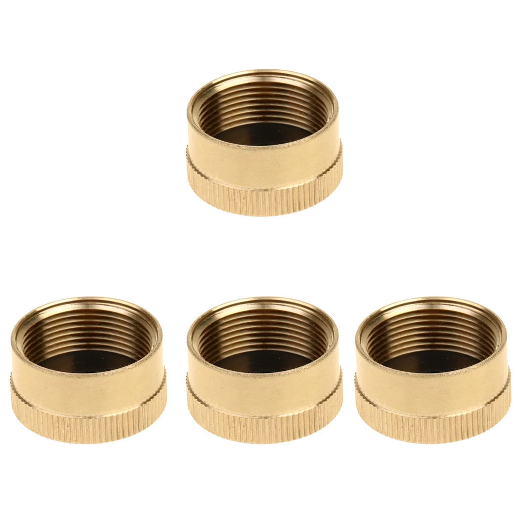 4pcs/set 24mm Brass Cap Propane Bottle Small Gas Tank Cylinder Cap for Outdoor Camping Picnic BBQ Fishing Backpacking