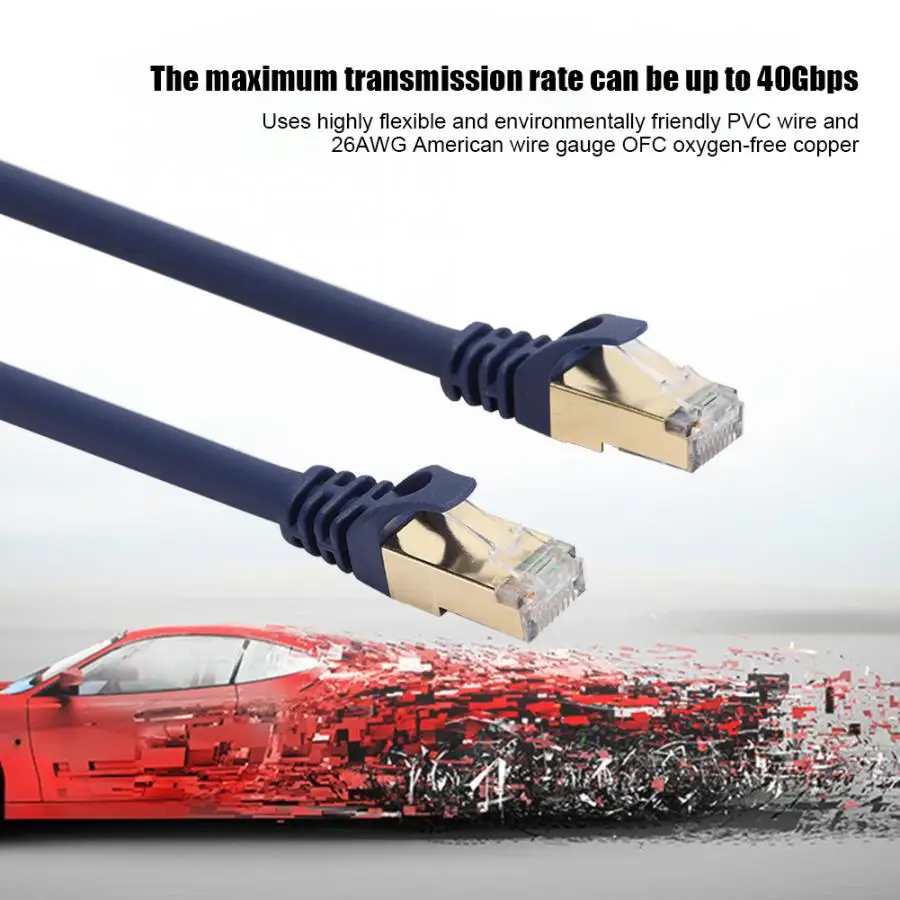 RJ45 Мужской сетевой кабель бескислородная медь 26AWG 2000 МГц для компьютера