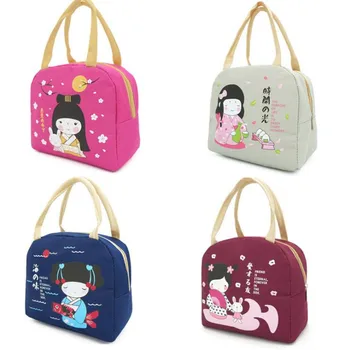 

Multifunction Cute Girl Lunch Bag Convenient Carrying Thick Insulation Lunch Box Waterproof Oxford Cloth Picnic Bag Practical