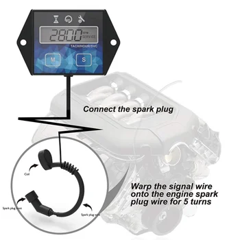 

NEW Mower Self Powered Engine Digital Maintenance Tachometer Hour Meter digital engine Lawn Generator Motorcycle Dropshipping