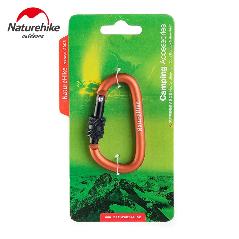 Naturehike 1 шт. 6 см Открытый Многофункциональный Карабин тип с замком алюминиевый сплав ключ рюкзак повесить пряжка не более 40 кг