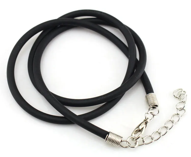 Черный силиконовый шнур для цепочки DIY кулон 3 мм женский и мужской винтажный панк