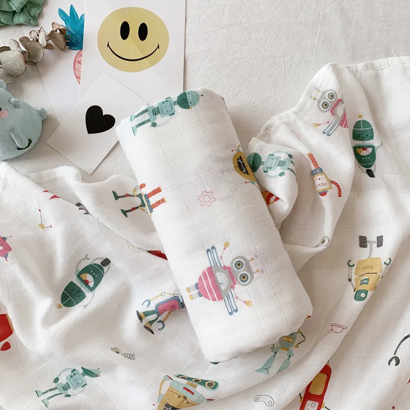 70% бамбук муслин квадратов детские одеяла для новорожденных хлопковая муслиновая пеленка для многоцелевого использования Большой пеленки для новорожденных 2 слоя одеяла - Цвет: PJ3718Y