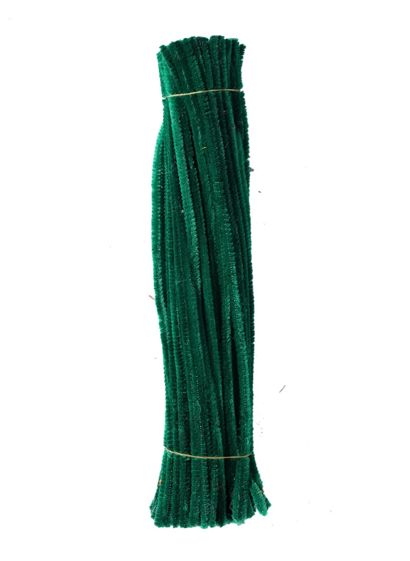 deep green 100 шт, ручная работа, цветная шерсть, верх корня, скручивающаяся штанга, ручная пушистая штанга, железная проволока, плюшевая, сделай сам, игра, детский подарок, Рождественское украшение - Цвет: deep green