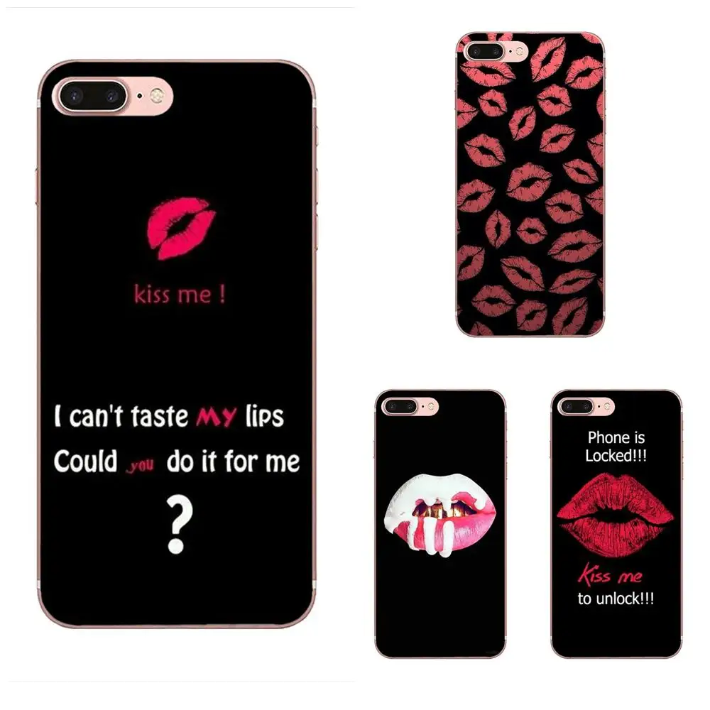 Kiss Me Lips Lipstick Rouge Top TPU Capa Coque For Sony Xperia XZS XA1 L1 XA X Z Z1 Z2 Z3 Z4 Z5 XZ1 Compact E5 XZ Premium | Мобильные