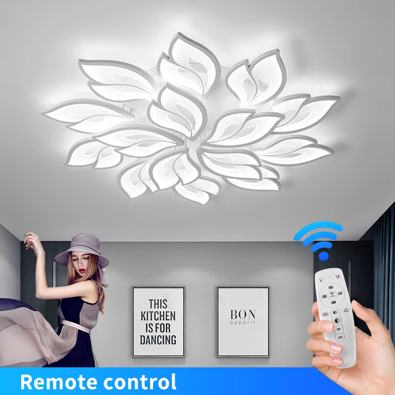 vintage chandelier New Flower Chandeliers For Living Room Bedroom Study Home Lights Modern Led Ceiling Lamp With Remote Control Brightness Fixtures chandelier for living room