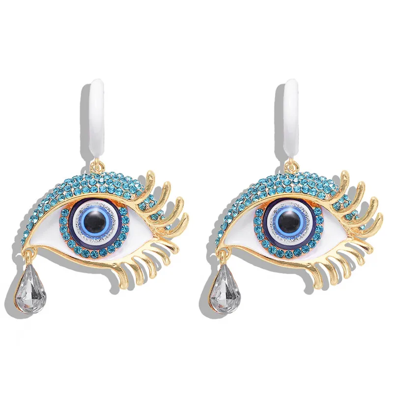 Dvacaman, металлические модные серьги обруча в виде животных, Boho, много цветов, злой глаз/лимонный кристалл, массивные серьги для женщин, подарок, макси ювелирные изделия - Окраска металла: 12