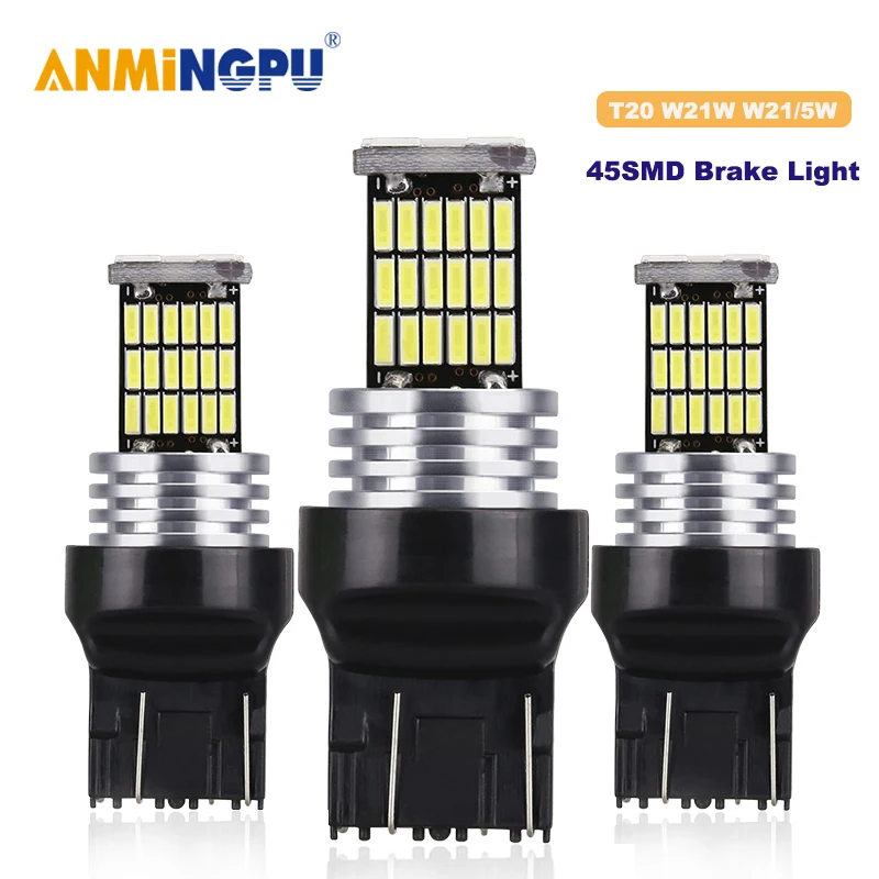 ANMINGPU 2x сигнальная лампа T20 7443 светодиодный W21/5W 7440 W21W 45SMD 1156 Led Ba15s Bau15s P21W PY21W