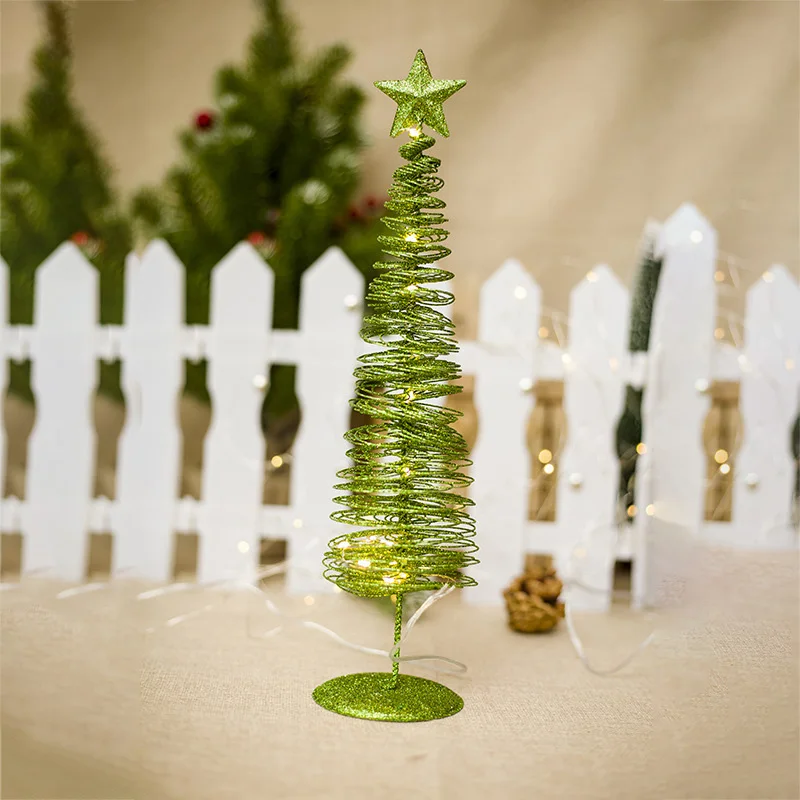 Рождественская светящаяся елка новогодняя Рождественская елка маленькое осветительное дерево настольная мини украшение Рождественские огни