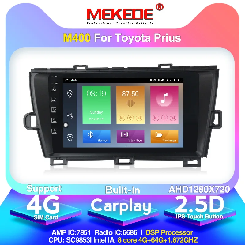 

MEKEDE M400 GPS for Toyota prius links 2009 2010 2011 2012 2013 Car multimedia player Android 10 BT WIFI IPS DSP 2.5D screen