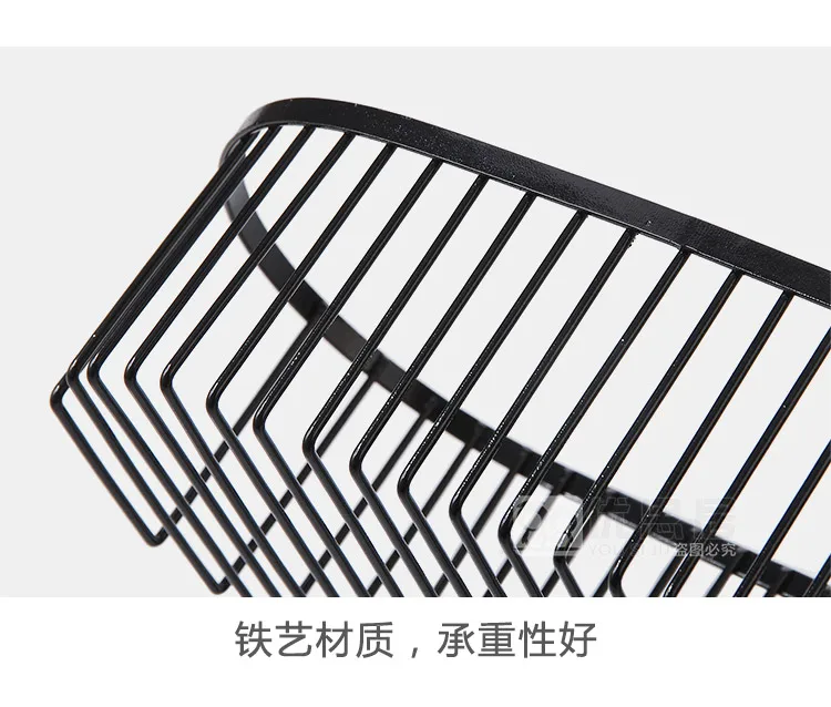 Free punching wrought iron bathroom shelf vanity bathroom wall hanging strong seamless stickers storage rack WF10111117