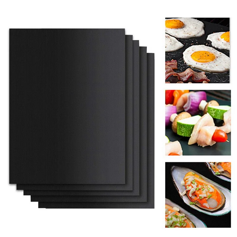 

1PCS Extra Thick Heat Resistant Teflon BBQ Grill Mat Baking Reusable Non-Stick Barbecue Cooking Grilling Sheet Liner BBQ Tools