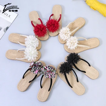 

Women's Slippers Summer Flowers Flip-flops Sandals Women's Casual Shoes 2020 Wedges Women's Beach Slippers