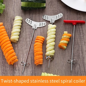 

Multifunctional stainless steel spiral twister twist spiral knife creative cucumber twister kitchen tool twist knife
