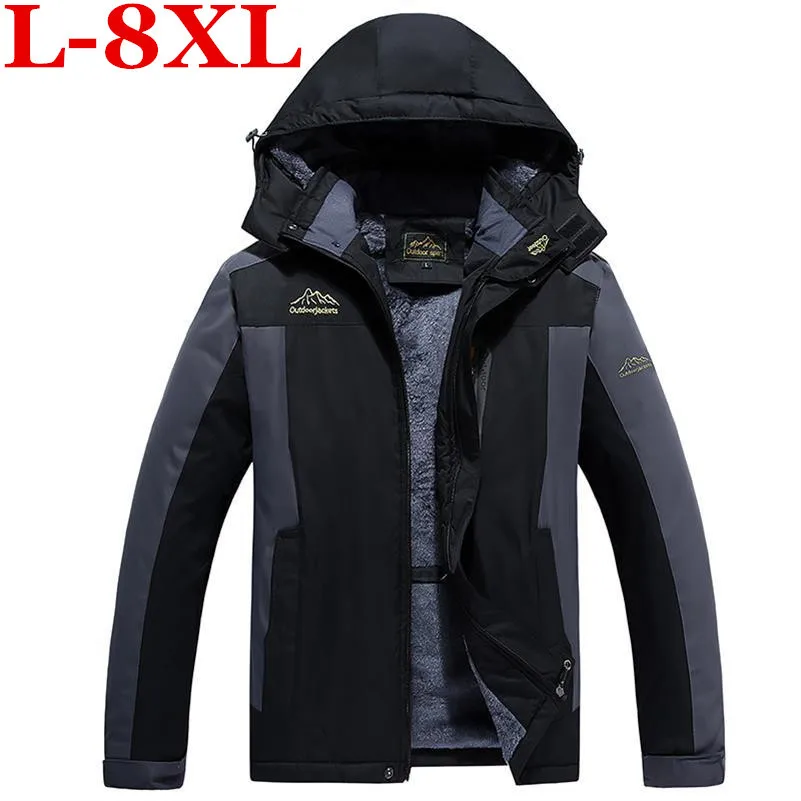 Размера плюс 10XL 9XL 8XL 7XL 6XL костюм для горного туризма теплая верхняя одежда зимняя