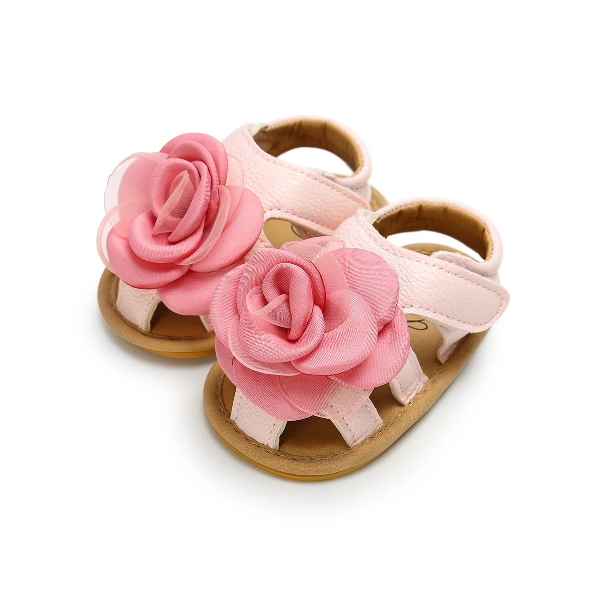 Baby Girl Ruffles Flower Shoes Sandles Summer Holiday Shoes Infant Prewalker - Цвет: Розовый