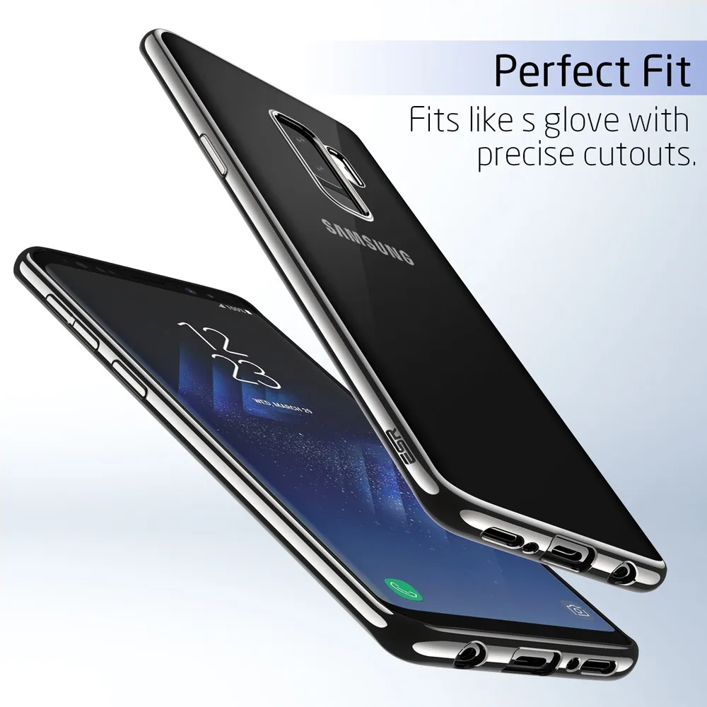 Чехол для samsung Galaxy S9, S9 Plus, ESR, прозрачный, мягкий, TPU, покрытие, рамка, яркий, глянцевый, металлический, цветной, бампер, задняя крышка, Fundas