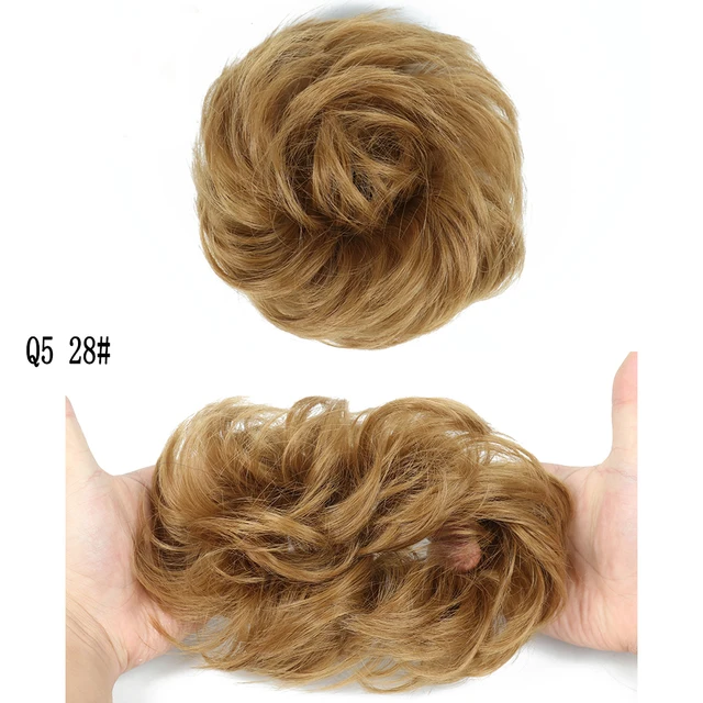 MERISIHAIRHair Extensions Wavy Curly Messy Hair Bun Extensions Donut Hair Chignons Hair Piece Wig Hairpiece headwear rings ring 28