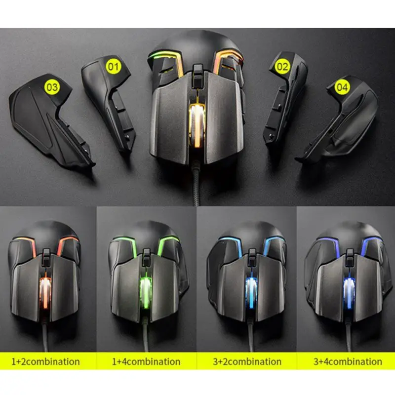 Проводная игровая мышь USB 6400 dpi Макросъемка 8 кнопок RGB Магнитная мышь