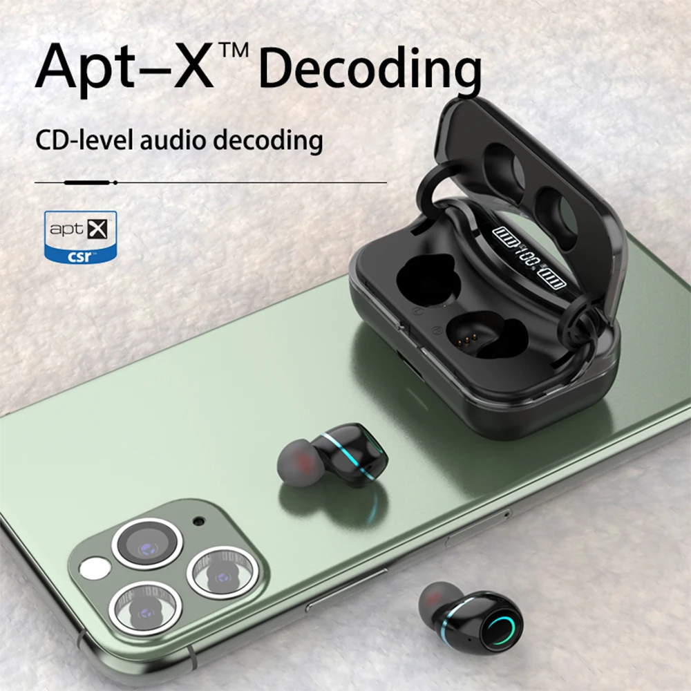 TWS Bluetooth 5 1 Wireless Earphone Touch free 9D Stereo Headphons HiFi IPX7 Waterproof Earbuds Headset with 1200mA Charging Box