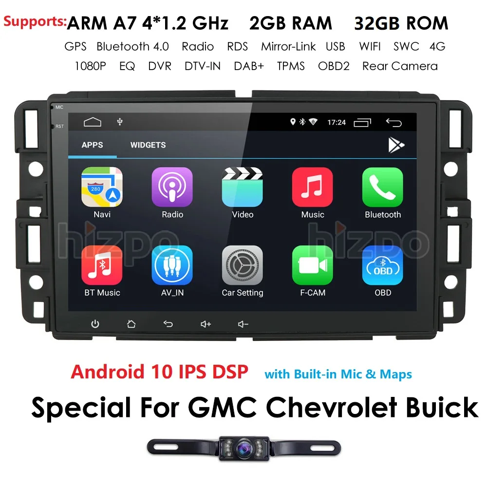 Android 10 2+ 32rom автомобильный DVD gps стерео радио Nav для GMC Sierra 1500 2500HD 3500HD автомобильный Радио dvd-плеер gps Навигация стерео+ карта