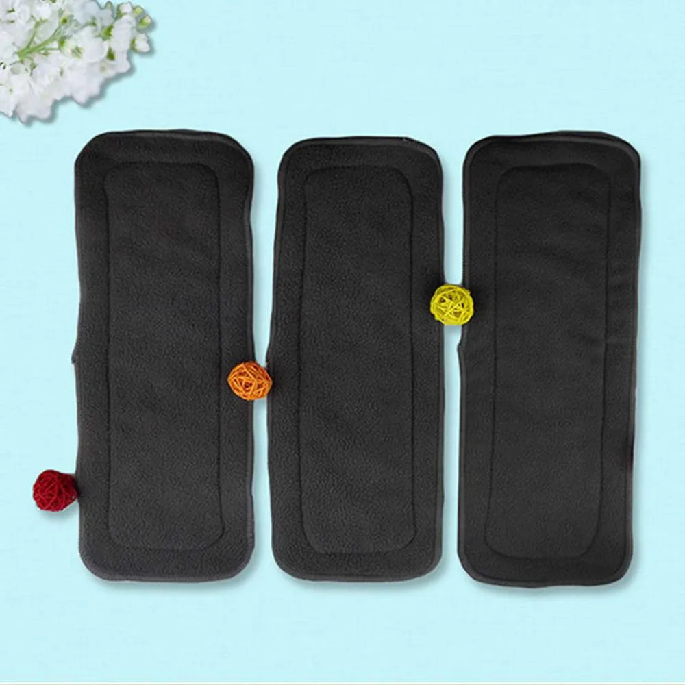 

5 Pcs/Set Reusable 4 Layers Of Bamboo Charcoal Insert Soft Baby Cloth Nappy Diaper Use Water Absorbent Breathable Diaper Hot!
