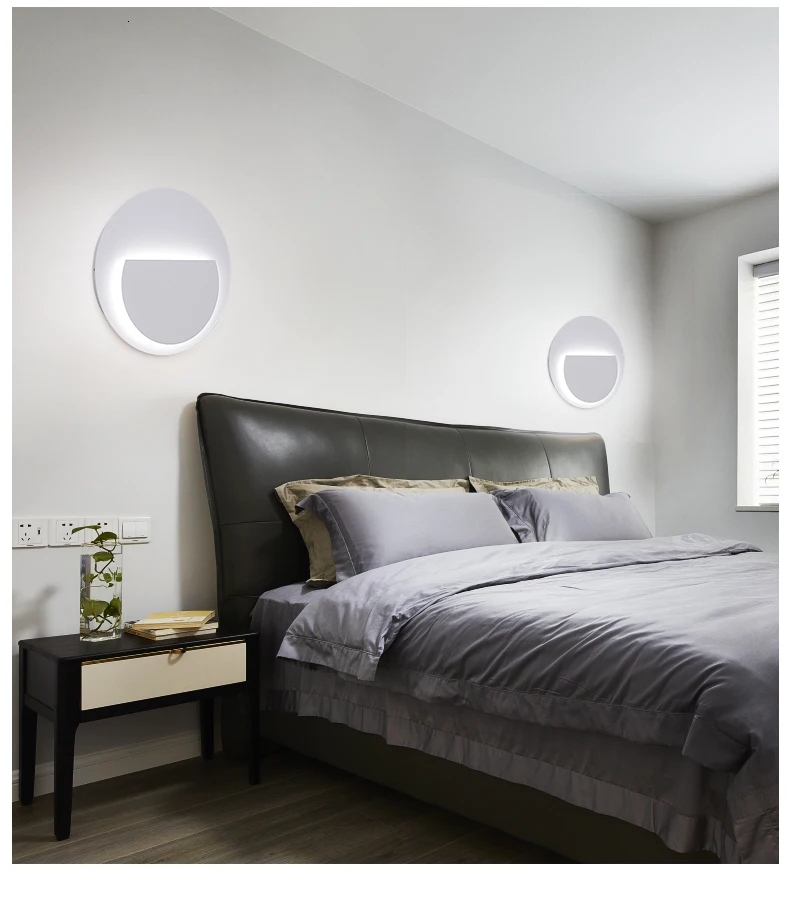 Дизайн круглый квадратный Креативный светодиодный настенный светильник светодиодный прикроватный светильник для спальни дополнительные с блеском настенные лампы для коридора