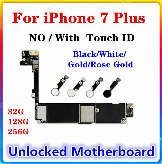 Материнская плата для Iphone 7 Plus с/без Touch ID Заводская оригинальная замена материнская IOS установленная чистая