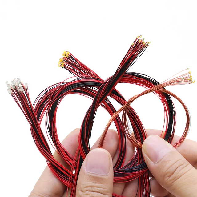 10PCS SMD Lamp Wired Led 0402 0603 0805 1206 Pre-soldered Micro Litz Wired Chip 20cm 3V Railway Model Scenes 1