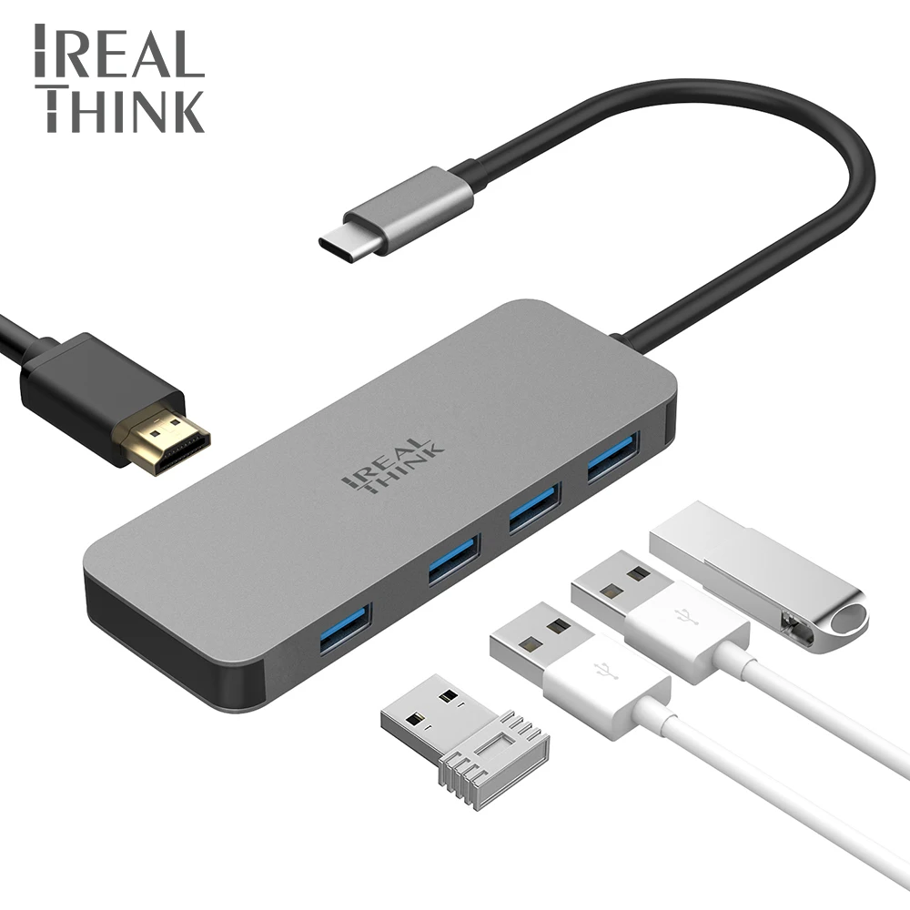 IREALTHINK USB C концентратор type-C адаптер для 4K HDMI USB3.0 концентратор Аксессуары для планшетов/Macbook концентратор разъемы usb-хаб HDMI