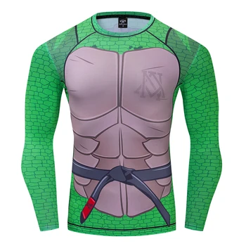 

2019 New Ninja Turtle Cosplay Costume Premium 3D Printed Costume Compression T-shirt Finess Gym Quick-Drying Tight Tops