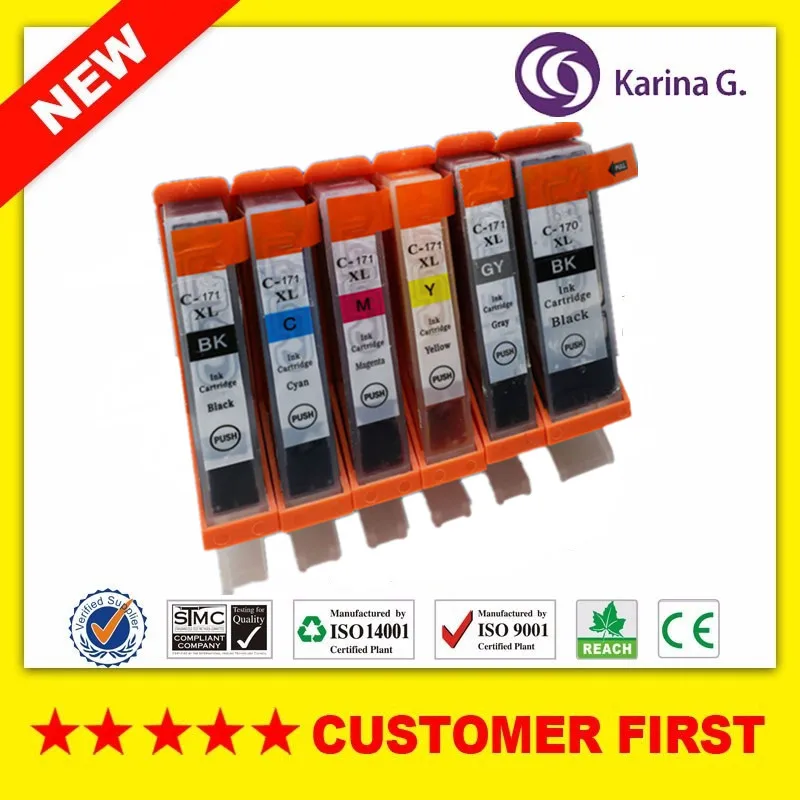 Совместим с Canon PGI170 CLI171/PGI-170 CLI-171 картридж костюм для Canon PIXMA MG7710 и т. Д