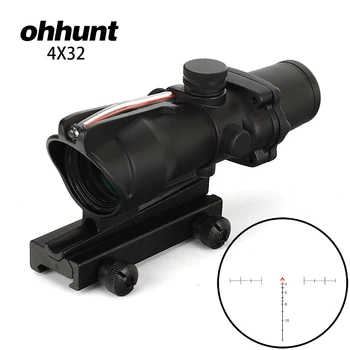 

Weapon 4x32 Scopes Hunting Tactical RifleScopes Red Chevron Glass Etched Reticle Fiber Optics Defects Surface Clearance Sale